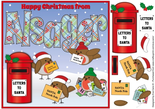 8x8 Christmas Robins with letters to Santa ALSAGER