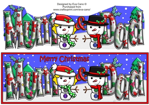 Jolly Snowman on a Blind Date MUM & DAD large dl