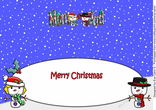Jolly Snowman on a Blind Date MUM & DAD large dl insert