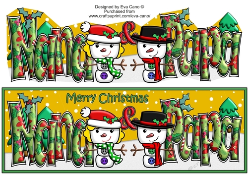 Jolly Snowman on a Blind Date NANA & PAPA large dl