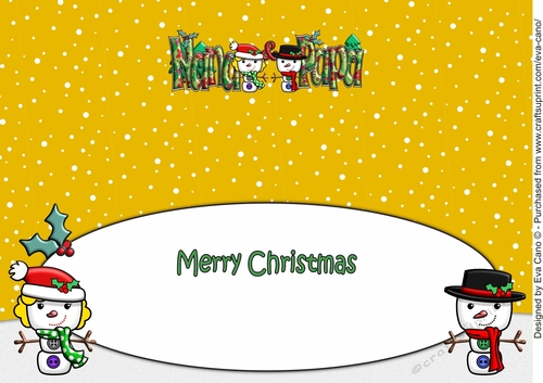 Jolly Snowman on a Blind Date NANA & PAPA large dl insert