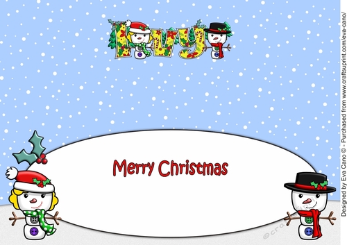 Jolly Snowman on a Blind Date IVY large dl insert