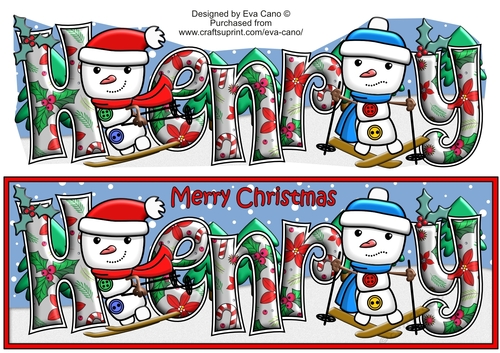 Jolly Snowman and Friend Skiing HENRY large dl