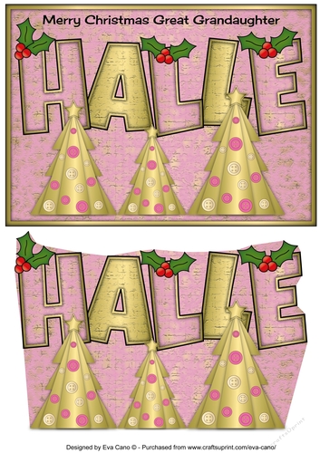 Buttons Christmas Trees II HALLE Great Grandaughter a5