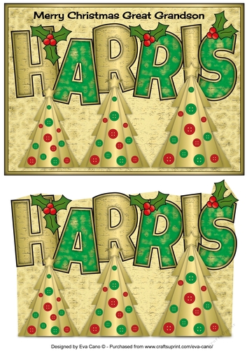 Buttons Christmas Trees II HARRIS Great Grandson a5