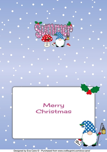 Christmas Gnome with letter to Santa SUMMER A5 insert