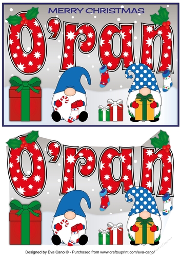 Christmas Gnomes with presents ORAN A5