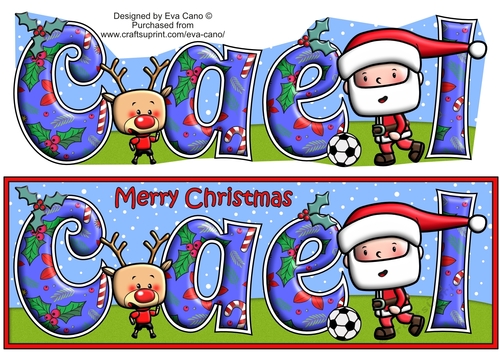 Jolly Santa playing Football CAEL large dl