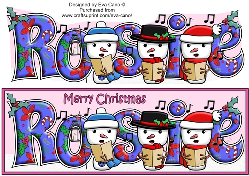 Jolly Snowmen Christmas Carolling ROSIE large dl