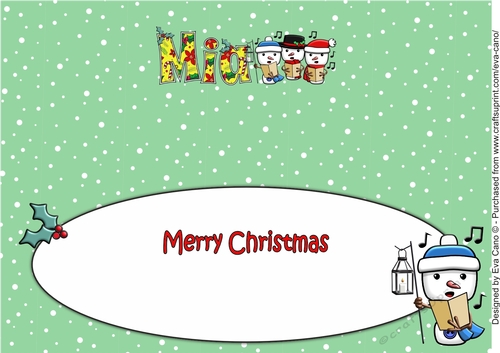 Jolly Snowmen Christmas Carolling MIA large dl insert
