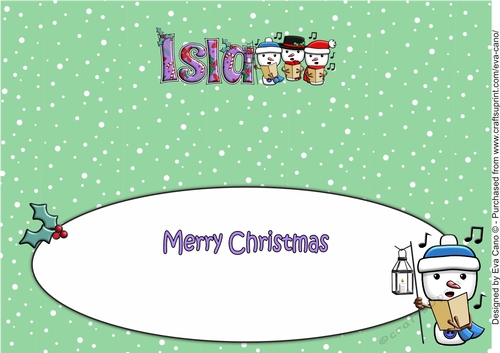 Jolly Snowmen Christmas Carolling ISLA large dl insert