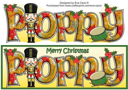 Christmas Nutcracker playing the drum POPPY large dl