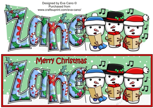 Jolly Snowmen Christmas Carolling ZANE large dl