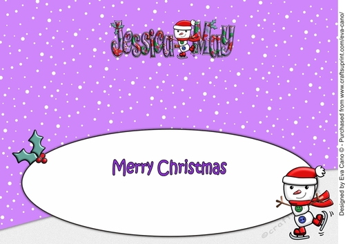 Jolly Snowman Skating JESSICA-MAY large dl insert