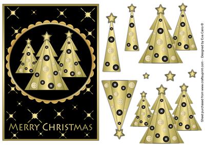 Buttons Christmas Trees Ii Black