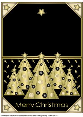 Buttons Christmas Trees Ii Over the Edge Black