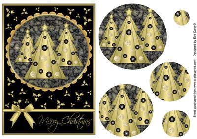 Buttons Christmas Trees Ii Pyramid Black