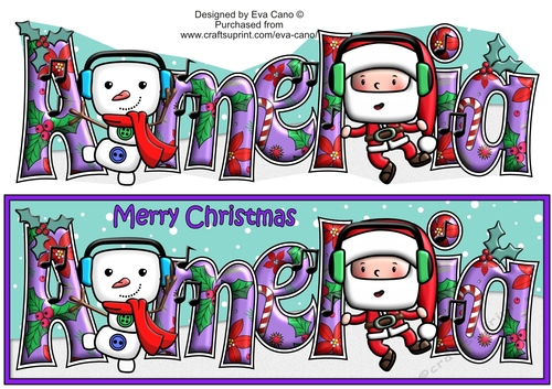 Jolly Santa and Jolly Snowman dancing AMELIA large dl