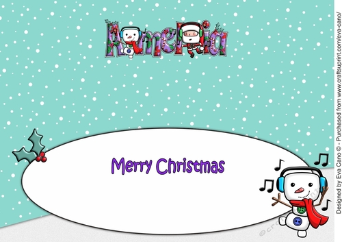 Jolly Santa and Jolly Snowman dancing AMELIA large dl insert
