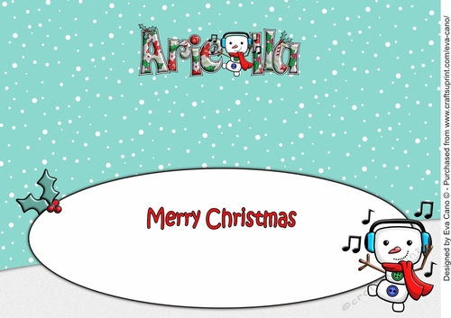 Jolly Snowman dancing ARIELLA large dl insert