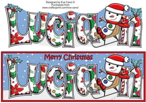 Jolly Snowman on Sledge LUCIAN large dl