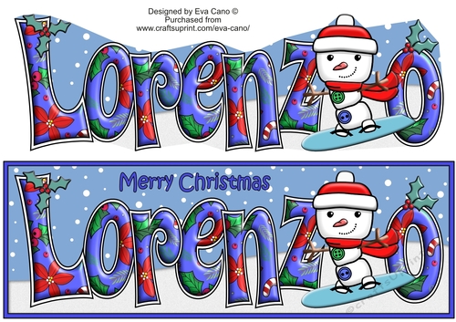Jolly Snowman Snowboarding LORENZO large dl