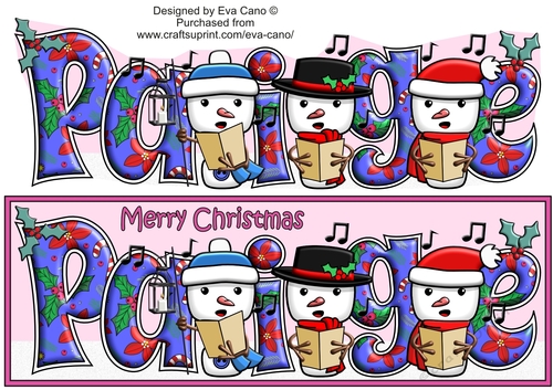 Jolly Snowmen Christmas Carolling PAIGE large dl