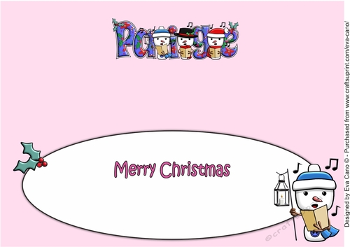 Jolly Snowmen Christmas Carolling PAIGE large dl insert
