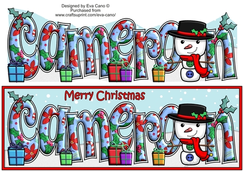 Jolly Snowman with presents CAMERON large dl