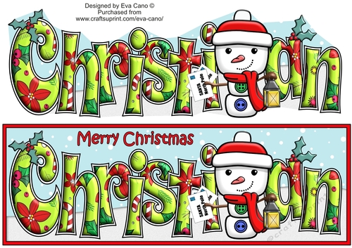 Jolly Snowman with letters to Santa CHRISTIAN large dl