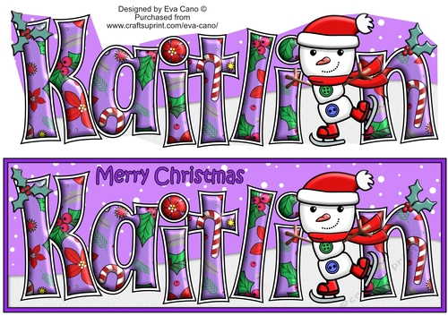 Jolly Snowman Skating KAITLIN large dl