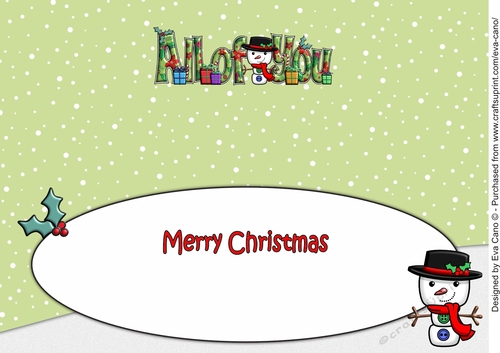 Jolly Snowman with presents ALL OF YOU large dl insert