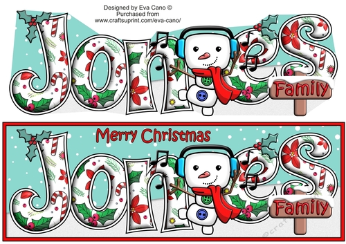 Jolly Snowman dancing JONES FAMILY large dl