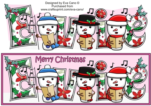 Jolly Snowmen Christmas Carolling EVIE large dl