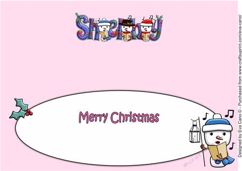 Jolly Snowmen Christmas Carolling SHELBY large dl insert