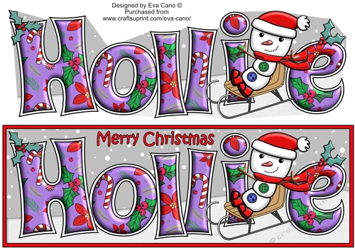 Jolly Snowman on Sledge HOLLIE large dl