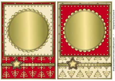 Christmas Blank Card Fronts in Red and White