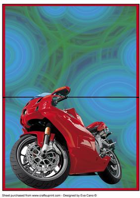 Red Motorbike Over the Edge