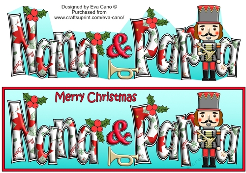 Christmas Nutcracker with bugle NANA & PAPA large dl