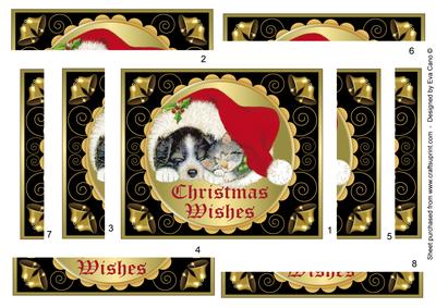 Christmas Cat and Dog Spiral Edge Stacker Black
