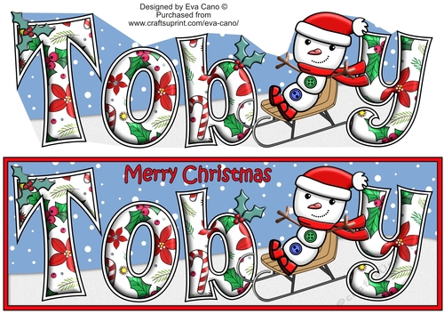 Jolly Snowman on Sledge TOBY large dl