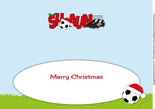 Xmas Football Boots & Football SHAUN large dl insert