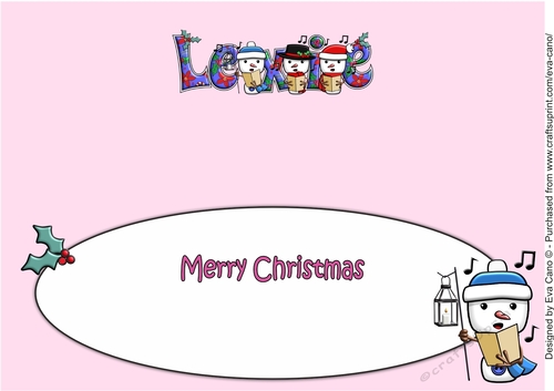 Jolly Snowmen Christmas Carolling LEXIE large dl insert