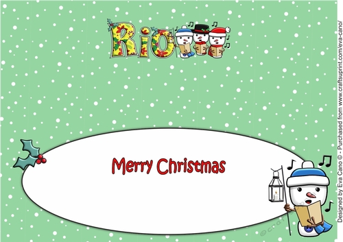 Jolly Snowmen Christmas Carolling RIO large dl insert
