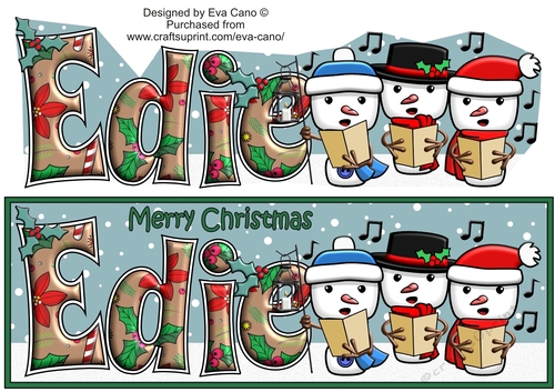 Jolly Snowmen Christmas Carolling EDIE large dl