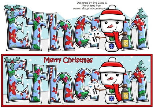 Jolly Snowman with letters to Santa ETHAN large dl