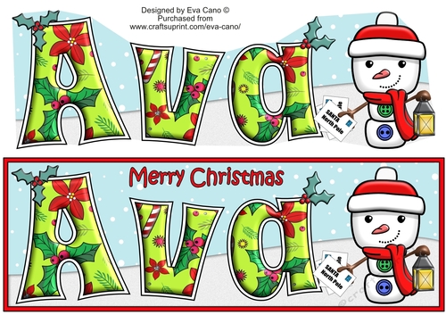 Jolly Snowman with letters to Santa AVA large dl