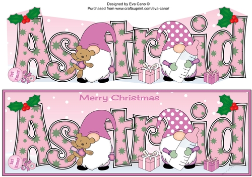 Christmas Gnomes with baby bottle ASTRID large dl
