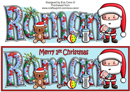 Jolly Santa First Christmas ROMAN large dl