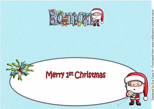 Jolly Santa First Christmas ROMAN large dl insert